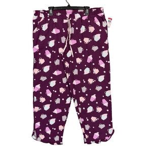 NWT Joe Boxer Womens XL Pajama Pants Purple Hot Cocoa Marshmallow Lounge Sleep